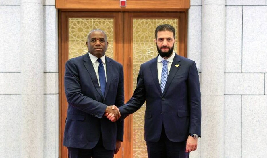 Foreign Secretary David Lammy meets Syrian President Al-Sharaa in first ministerial visit for 14 years, 5 July 2025. (GOV.UK)